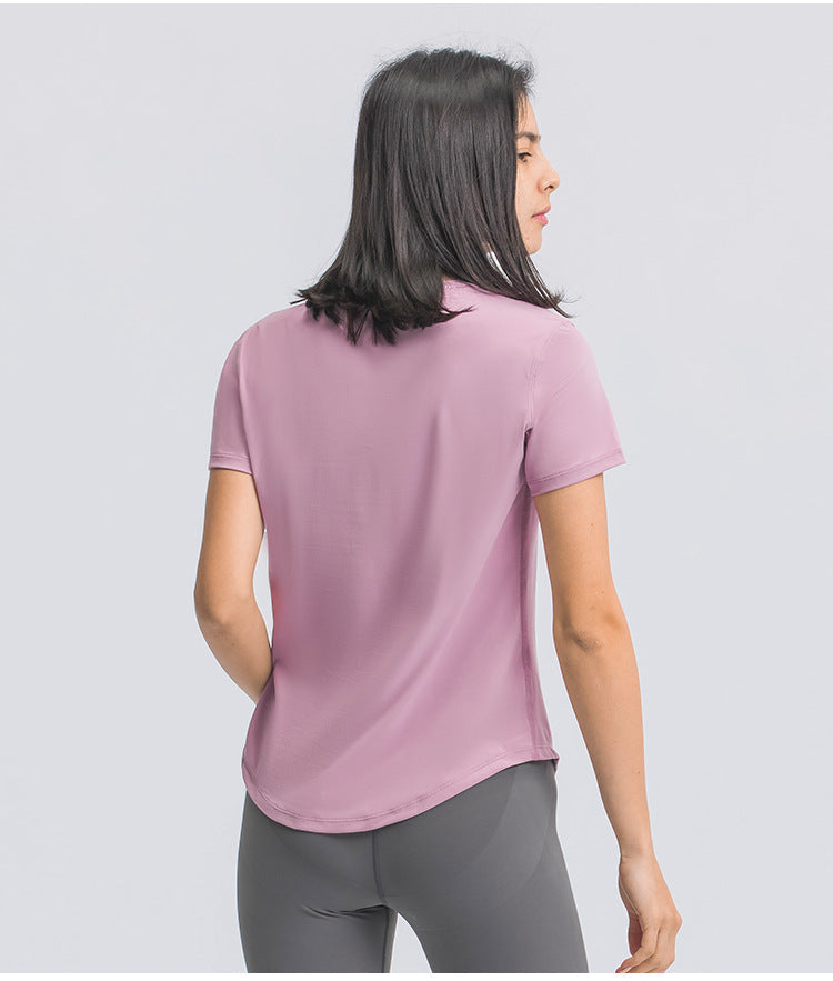 Womens Sports Training 80%Nylon 20%Spandex Tshirt DS075 print logo 29