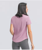 Womens Sports Training 80%Nylon 20%Spandex Tshirt DS075 print logo 29