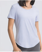 Womens Sports Training 80%Nylon 20%Spandex Tshirt DS075 print logo 37