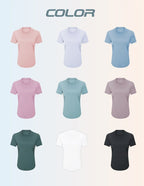 Womens Sports Training 80%Nylon 20%Spandex Tshirt DS075 print logo 22