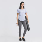 Womens Sports Training 80%Nylon 20%Spandex Tshirt DS075 print logo 14