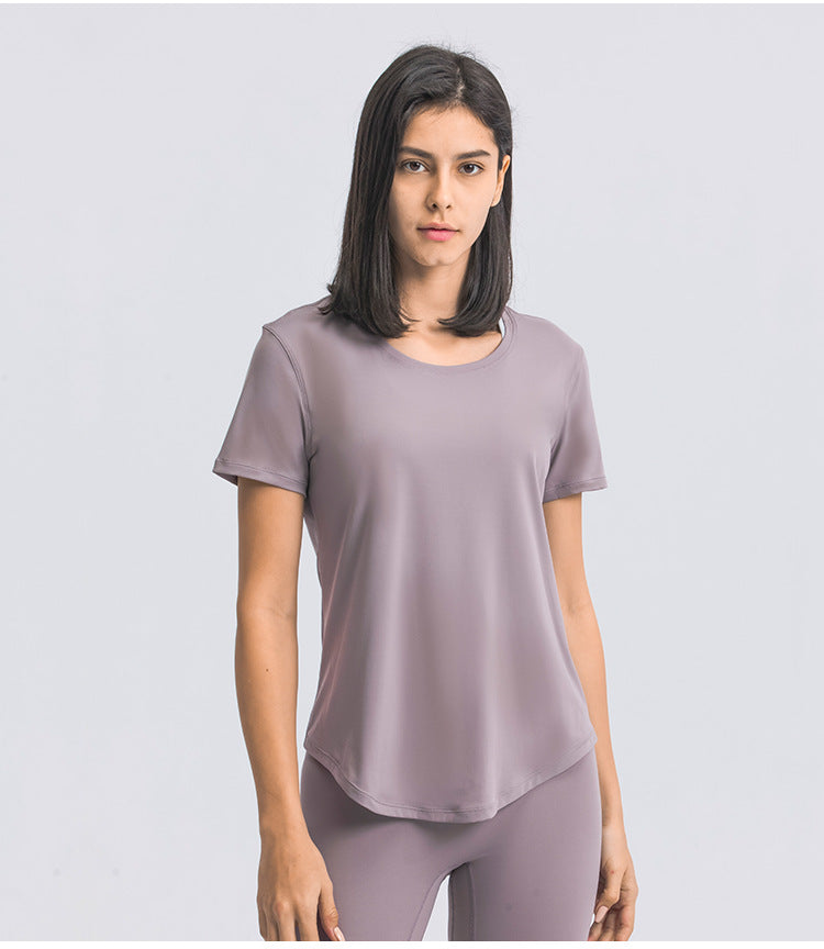 Womens Sports Training 80%Nylon 20%Spandex Tshirt DS075 print logo 38