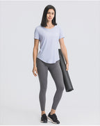 Womens Sports Training 80%Nylon 20%Spandex Tshirt DS075 print logo 34