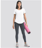 Womens Sports Training 80%Nylon 20%Spandex Tshirt DS075 print logo 26