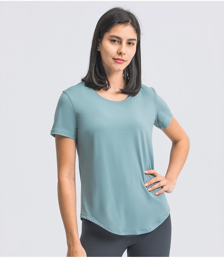 Womens Sports Training 80%Nylon 20%Spandex Tshirt DS075 print logo 46