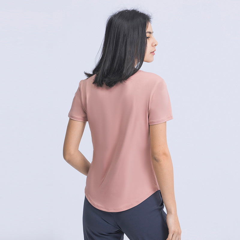 Womens Sports Training 80%Nylon 20%Spandex Tshirt DS075 print logo 2