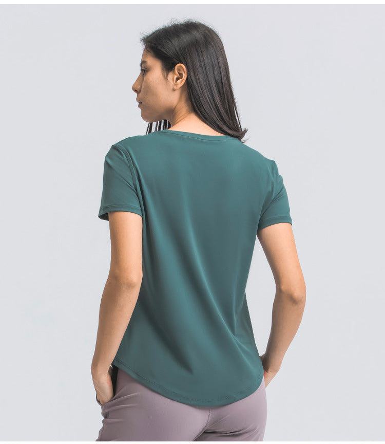 Womens Sports Training 80%Nylon 20%Spandex Tshirt DS075 print logo 51