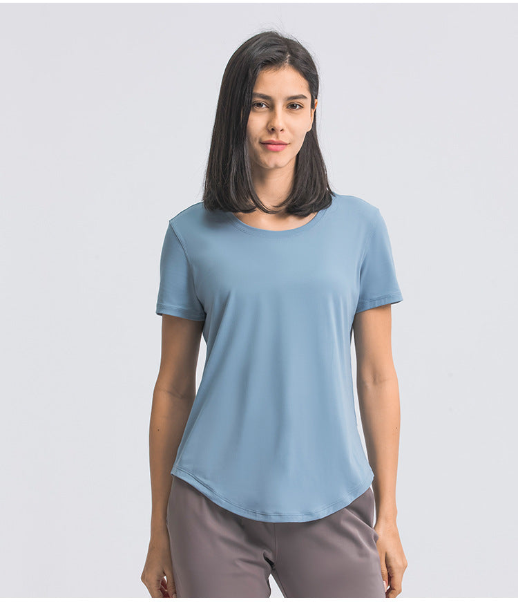 Womens Sports Training 80%Nylon 20%Spandex Tshirt DS075 print logo 43