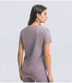 Womens Sports Training 80%Nylon 20%Spandex Tshirt DS075 print logo 39