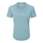 Womens Sports Training 80%Nylon 20%Spandex Tshirt DS075 print logo 7