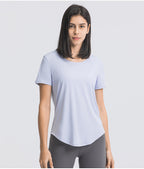 Womens Sports Training 80%Nylon 20%Spandex Tshirt DS075 print logo 35