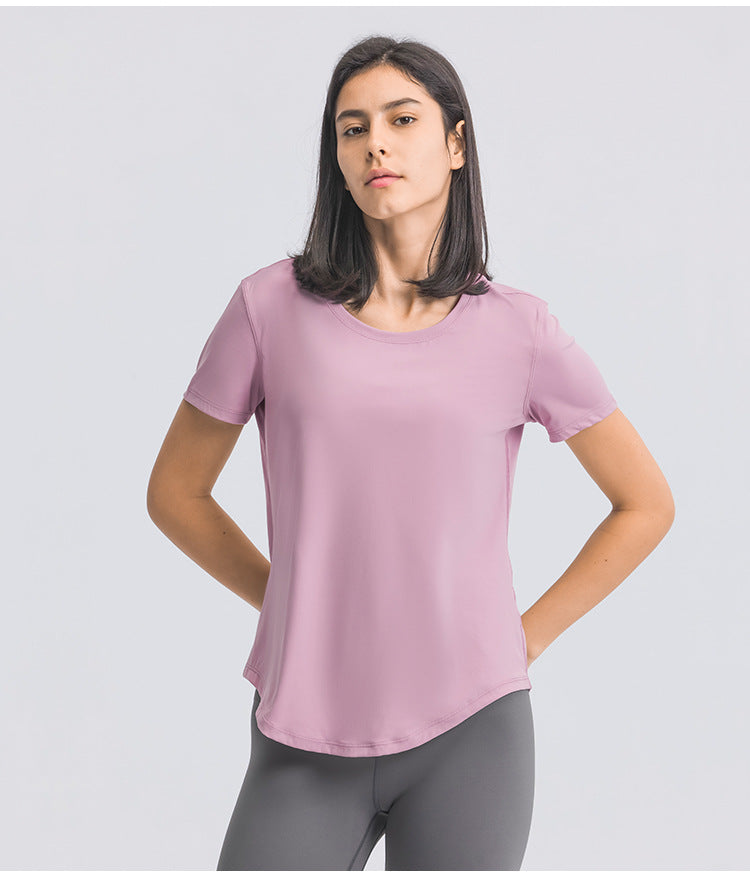 Womens Sports Training 80%Nylon 20%Spandex Tshirt DS075 print logo 24