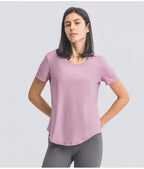 Womens Sports Training 80%Nylon 20%Spandex Tshirt DS075 print logo 24