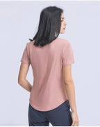 Womens Sports Training 80%Nylon 20%Spandex Tshirt DS075 print logo 32
