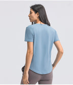 Womens Sports Training 80%Nylon 20%Spandex Tshirt DS075 print logo 44