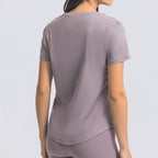 Womens Sports Training 80%Nylon 20%Spandex Tshirt DS075 print logo 20