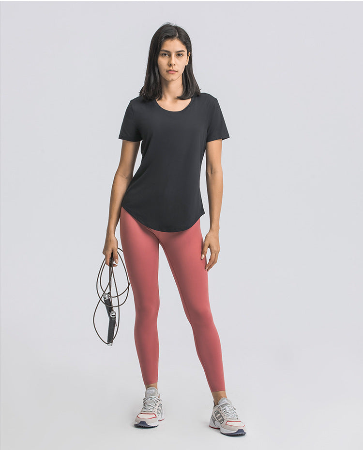 Womens Sports Training 80%Nylon 20%Spandex Tshirt DS075 print logo 52