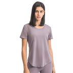 Womens Sports Training 80%Nylon 20%Spandex Tshirt DS075 print logo 16