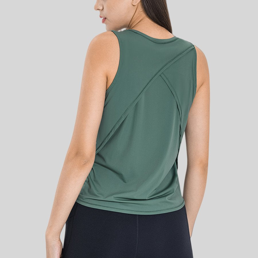 Womens Sports Workout 75%nylon 25%spandex Tank Top DSS058 print logo 2