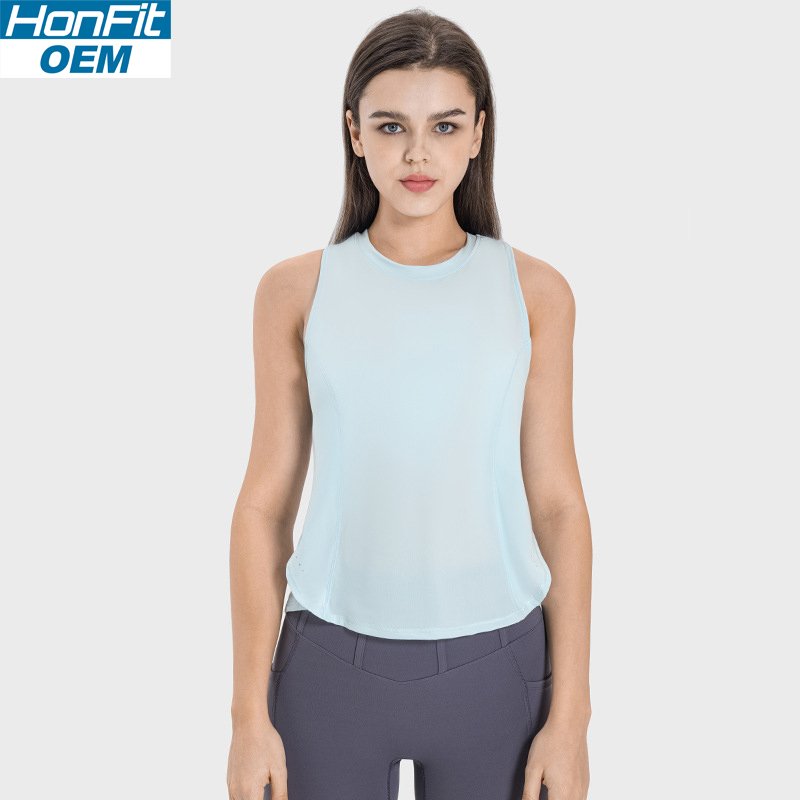 Womens Sports Workout 75%nylon 25%spandex Tank Top DSS058 print logo 4