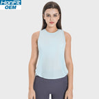 Womens Sports Workout 75%nylon 25%spandex Tank Top DSS058 print logo 4