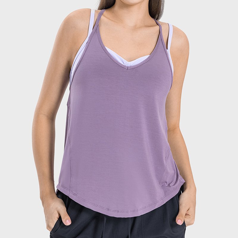 Womens Sports Yoga 92%rayon 8%spandex Tank Top DSS062 print logo 1