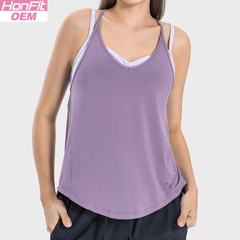 Womens Sports Yoga 92%rayon 8%spandex Tank Top DSS062 print logo 12