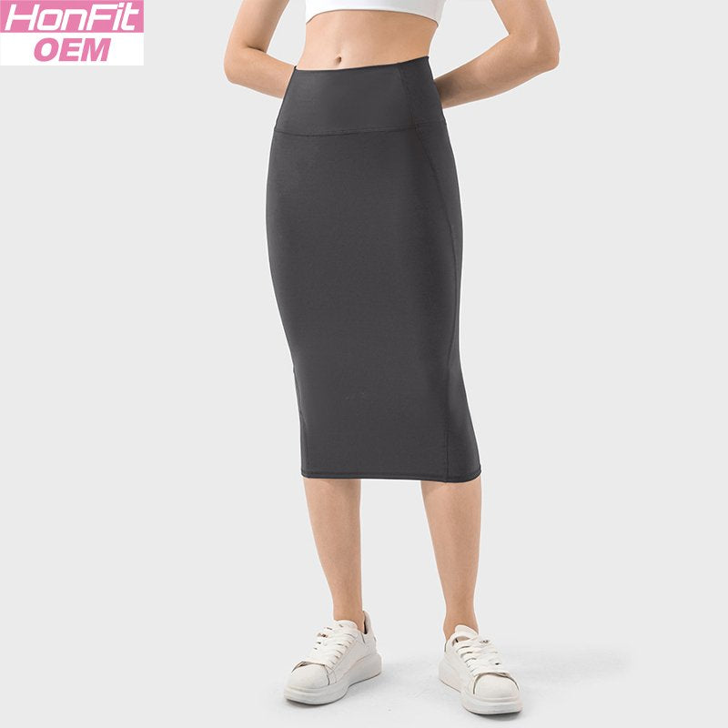 Womens Casual 80%nylon 20%spandex Long Skirt DSS088 print logo 13