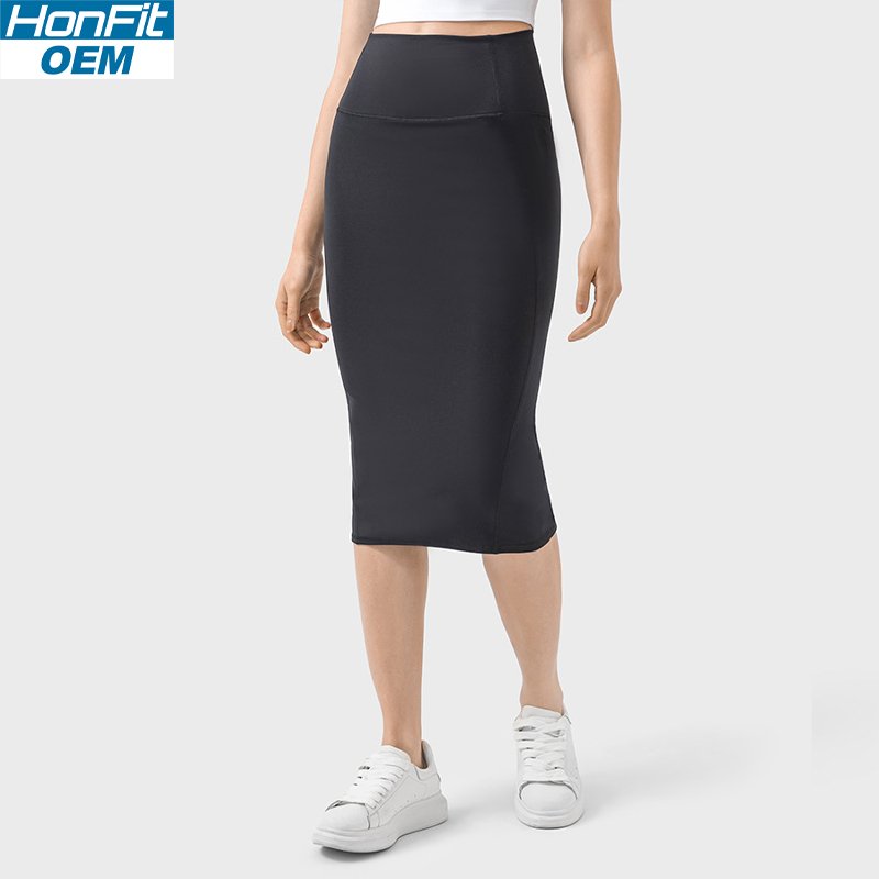 Womens Casual 80%nylon 20%spandex Long Skirt DSS088 print logo 5