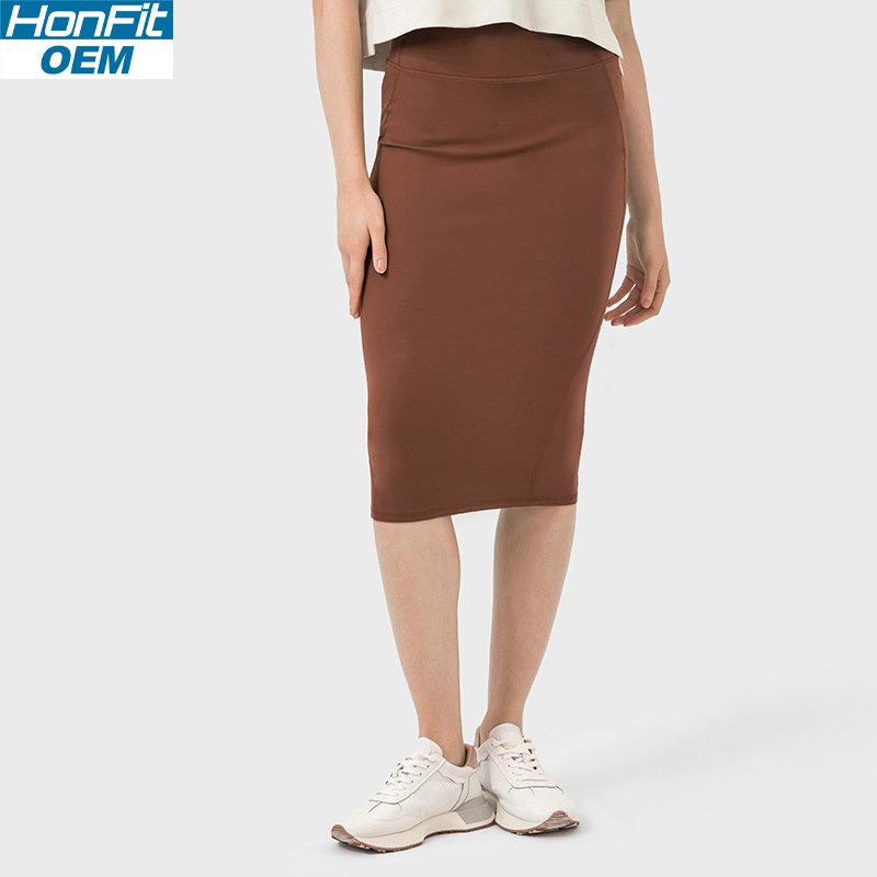 Womens Casual 80%nylon 20%spandex Long Skirt DSS088 print logo 6