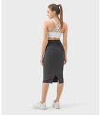 Womens Casual 80%nylon 20%spandex Long Skirt DSS088 print logo 34