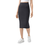 Womens Casual 80%nylon 20%spandex Long Skirt DSS088 print logo 18