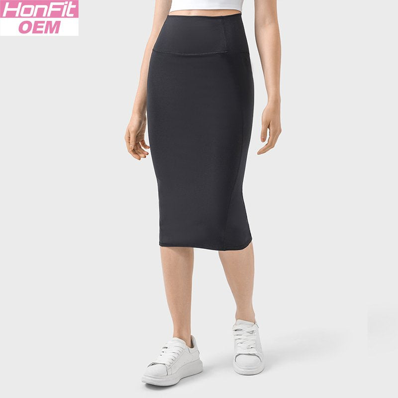 Womens Casual 80%nylon 20%spandex Long Skirt DSS088 print logo 10