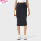 Womens Casual 80%nylon 20%spandex Long Skirt DSS088 print logo 14