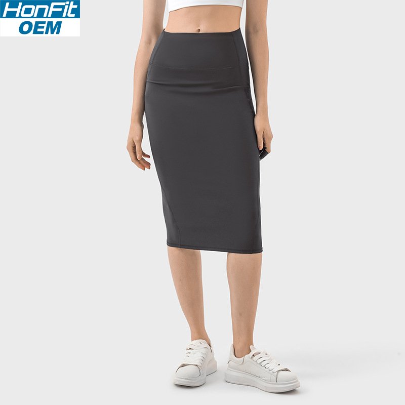 Womens Casual 80%nylon 20%spandex Long Skirt DSS088 print logo 7