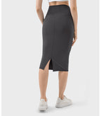 Womens Casual 80%nylon 20%spandex Long Skirt DSS088 print logo 35
