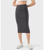 Womens Casual 80%nylon 20%spandex Long Skirt DSS088 print logo 31