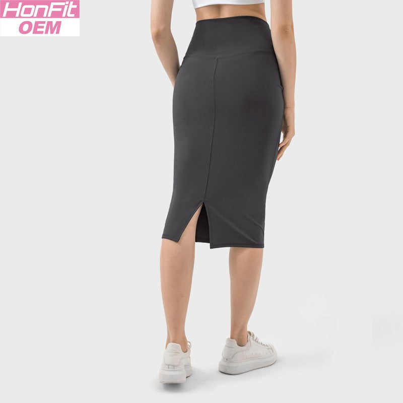 Womens Casual 80%nylon 20%spandex Long Skirt DSS088 print logo 3