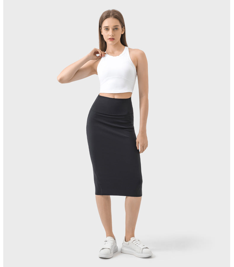 Womens Casual 80%nylon 20%spandex Long Skirt DSS088 print logo 36