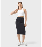 Womens Casual 80%nylon 20%spandex Long Skirt DSS088 print logo 36