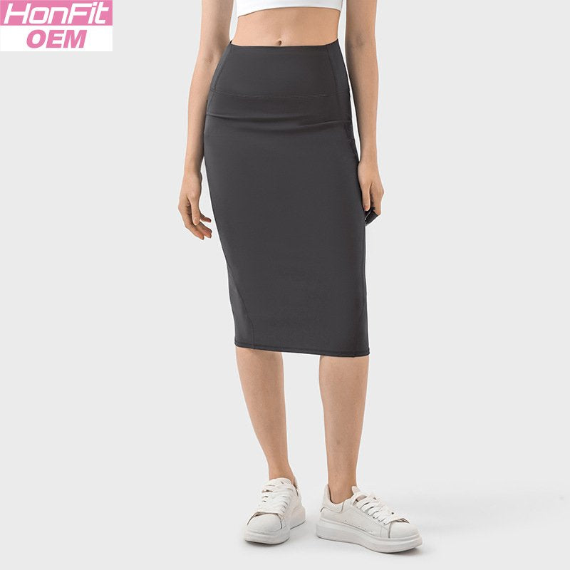 Womens Casual 80%nylon 20%spandex Long Skirt DSS088 print logo 12