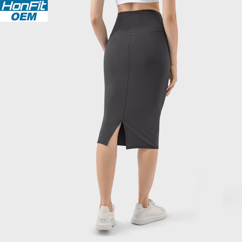 Womens Casual 80%nylon 20%spandex Long Skirt DSS088 print logo 4