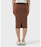 Womens Casual 80%nylon 20%spandex Long Skirt DSS088 print logo 28