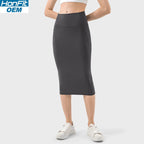 Womens Casual 80%nylon 20%spandex Long Skirt DSS088 print logo 8