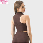 Womens Yoga Cropped 87%nylon 13%spandex Sleeveless Jacket DSS093 print logo 14