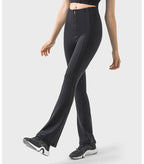 Womens Yoga Fitness 87%nylon 13%spandex Flared Leggings DSS094 print logo 41
