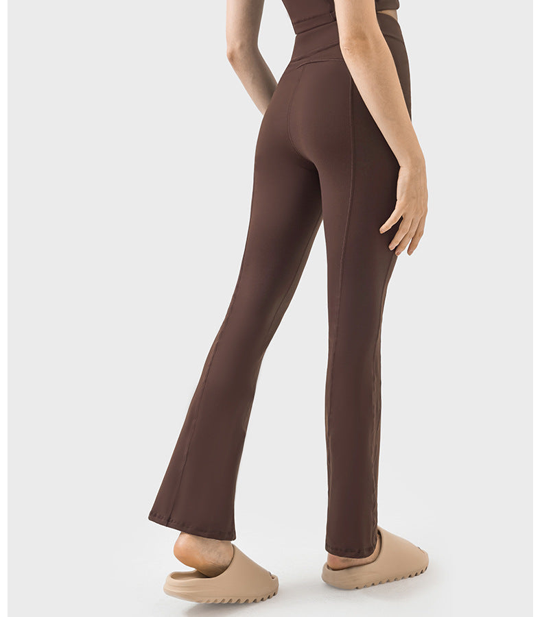 Womens Yoga Fitness 87%nylon 13%spandex Flared Leggings DSS094 print logo 38