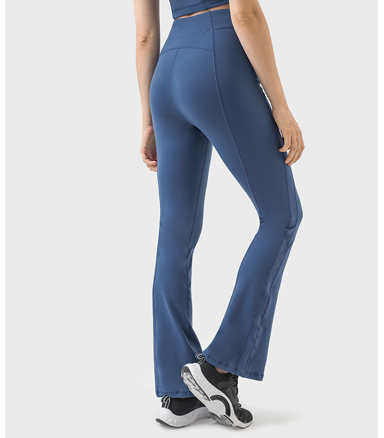 Womens Yoga Fitness 87%nylon 13%spandex Flared Leggings DSS094 print logo 30
