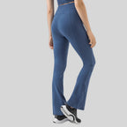 Womens Yoga Fitness 87%nylon 13%spandex Flared Leggings DSS094 print logo 2