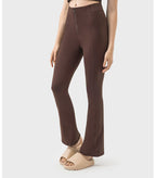 Womens Yoga Fitness 87%nylon 13%spandex Flared Leggings DSS094 print logo 35